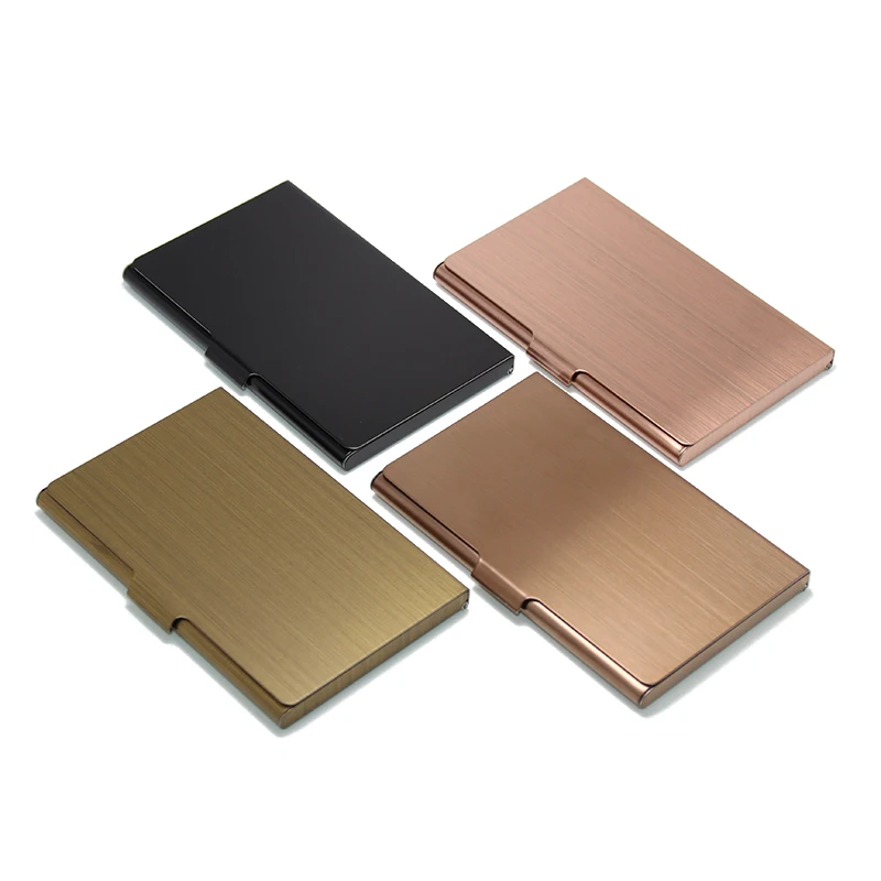 

Wholesale Silver Black Gold Copper Colors Creative Bank Credit Card Case Wallet Box Metal Business Card Holder Stainless Steel