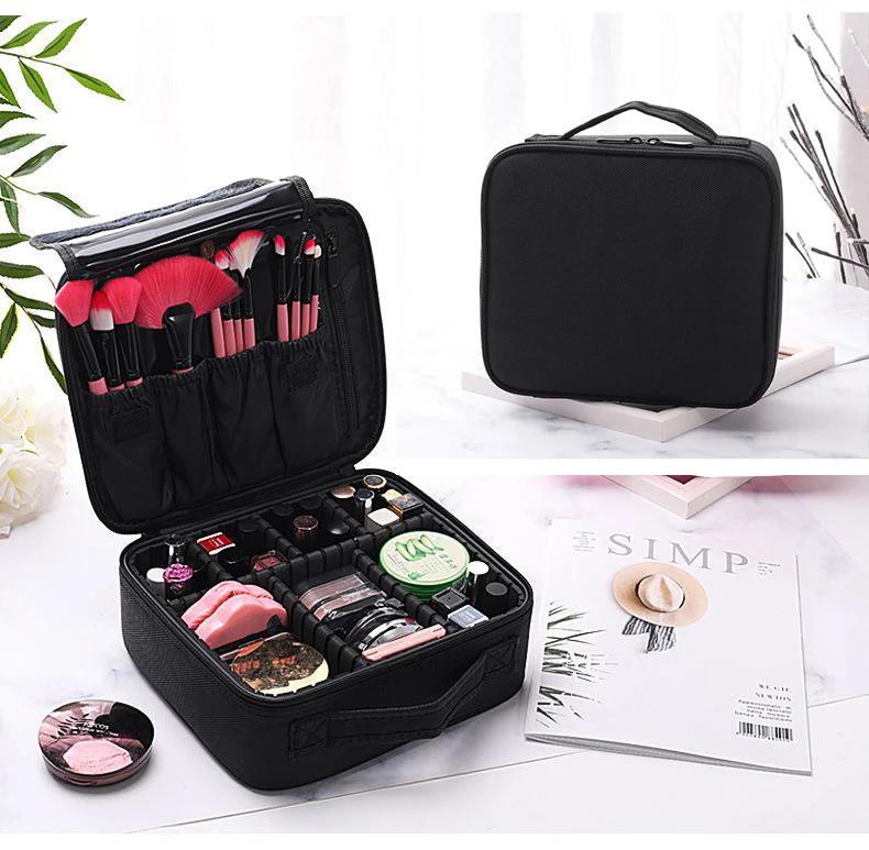 

Hot Sale Custom Waterproof Brushes Makeup Bag Portable Artist Beauty Professional Make up Case Travel Organizer Cosmetic Bag