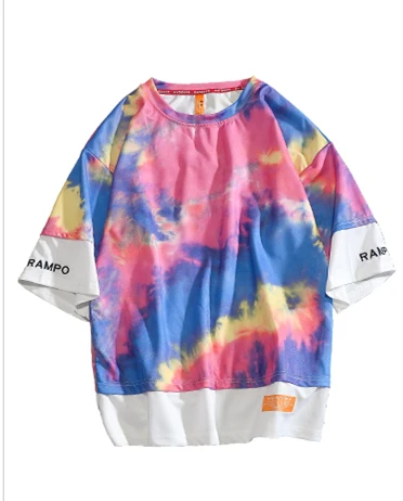 

SHORT SLEEVE T SHIRT Mens tie dye t shirts fashion oversized letter t-shirt long sleeve cotton t shirt, Accept custom made color
