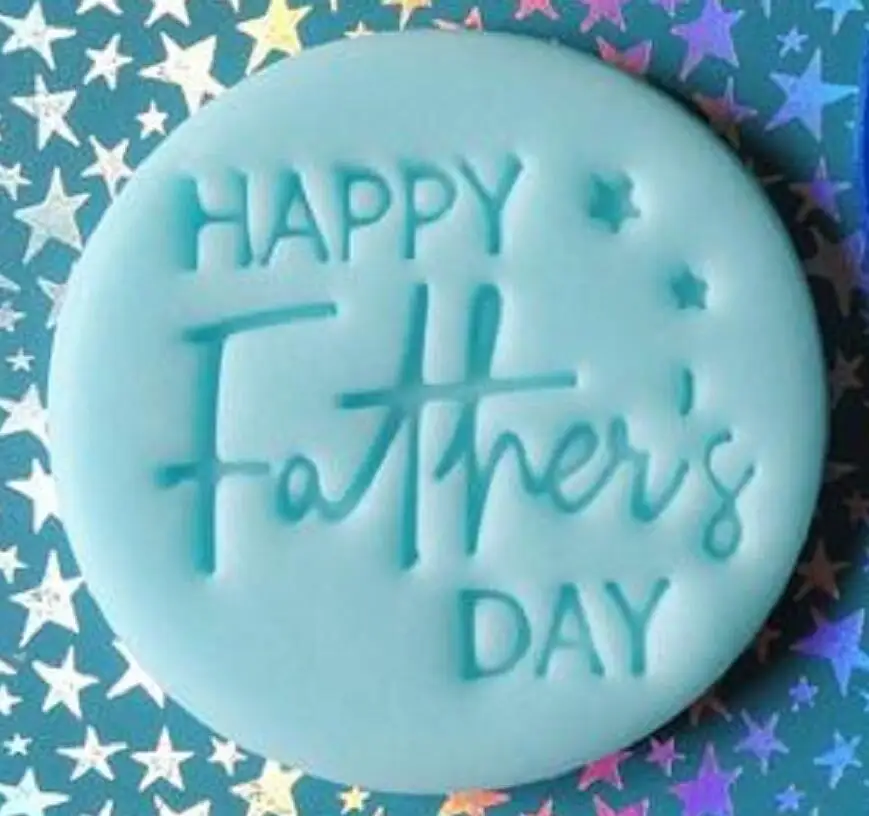 

60mm happy father's day star pla plastic embosser stamp cookie cutter cake mold cake tools