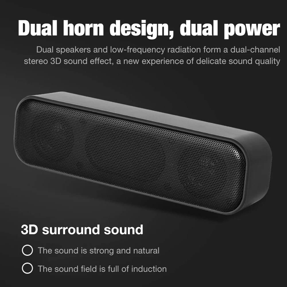 USB Computer Speaker Mini Portable Soundbar Speaker USB Powered Stereo Loudspeaker for PC Desktop Laptop - ANKUX.COM