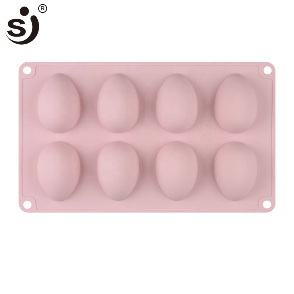 

JSC3360 Easter decor wholesale cheap oval shaped egg shaped chocolate mold 3d Easter eggs cake decor tool, Customized color