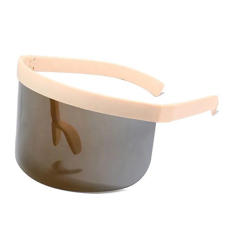 

2020 Fashion Trend Shield Visor Sunglasses Oversize Large One Piece Lens Flat Outdoor Sun Glasses, Pantone color