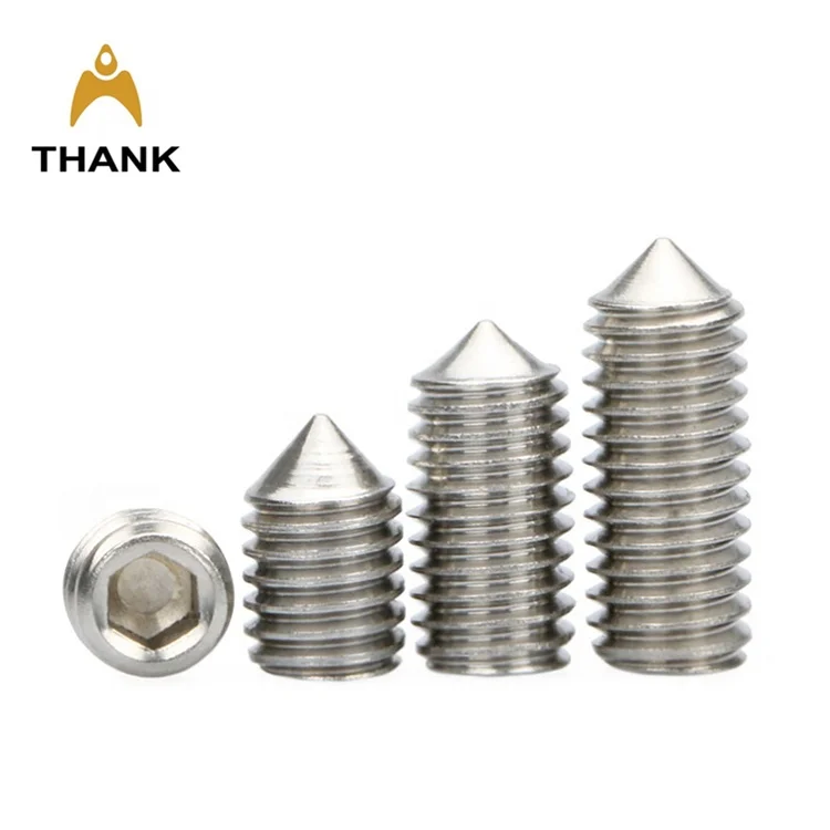 
DIN916 SS304 hexagon socket slotted set screws with dog point 