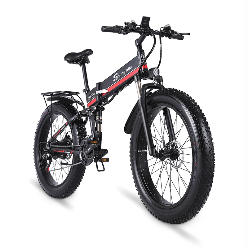 

USA EU Warehouse 26 inch ebike 48V 12.8Ah fat tyre electric bike 1000 w foldable electric bike