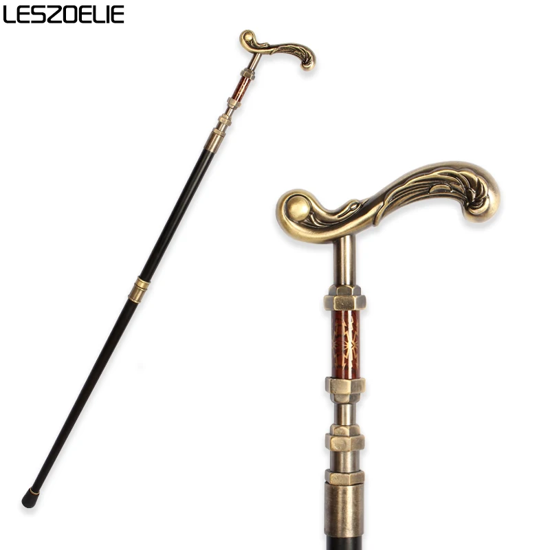 

Elegant Walking Stick Man Decorative Walking Cane Bronze Handle With Noble Pattern Fashionable Cane Women Vintage Walking Stick