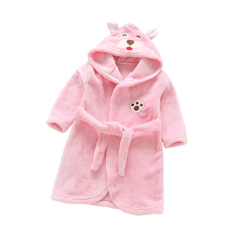 

Spring and Autumn Children's Home Clothing Pyjamas Frankincly Cute Animal Bathrobes Men's and Girls' Long Gowns