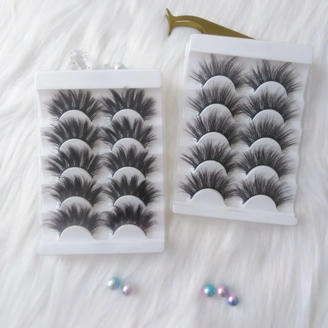 

5pairs per set wholesale 3D faux mink lashes 3d fluffy silk lashes vegan eyelash vendors, Black