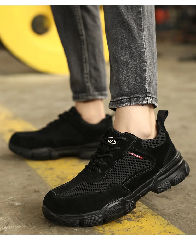 Safety shoes with plastic toe cap