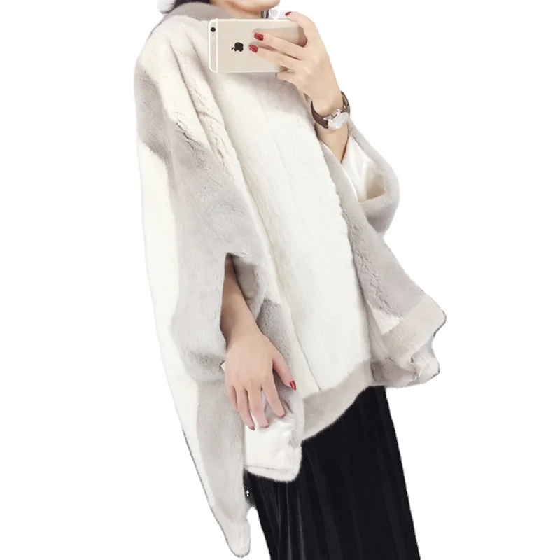 

Star Clothing Women Cardigan Deep Rabbit Fake Fur Animal Faux Cardigans with Belt Fur Fox Vest, As image