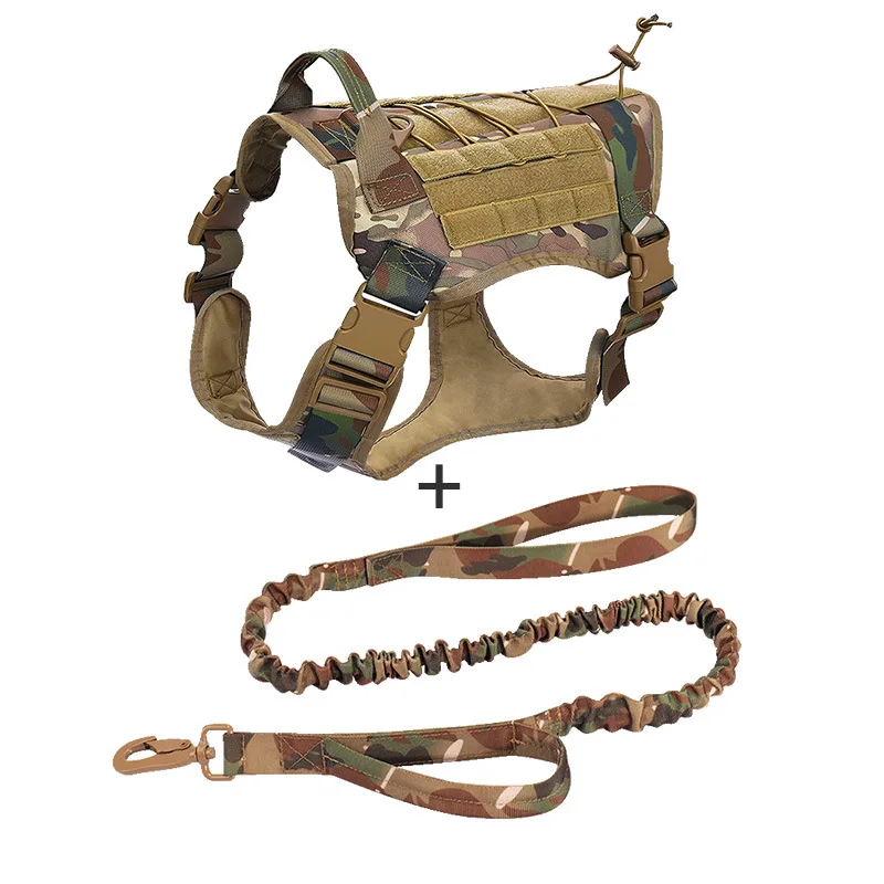

Outdoor Amazon Large Luxury Puppy Chest Tactical Pet Custom Military Training Tactics K9 Leash Rope Vest Set Dog Harness