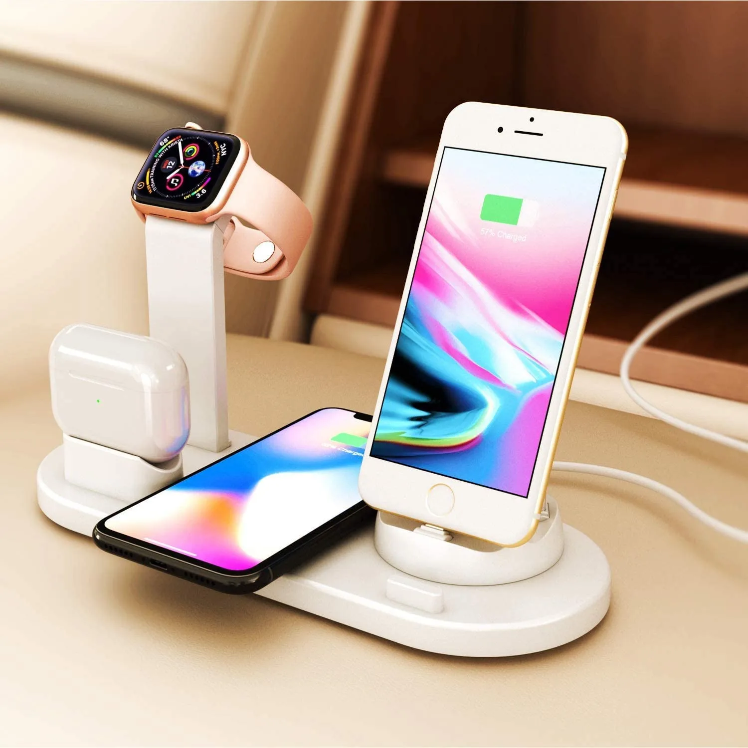 

Micro USB Type C Stand Fast Charging Qi 4 in 1 Wireless Charger For Phone Charging Dock Station