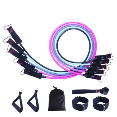 

TPE Home Fitness Rope Exercise Resistance Band Set Gym Band, As photo