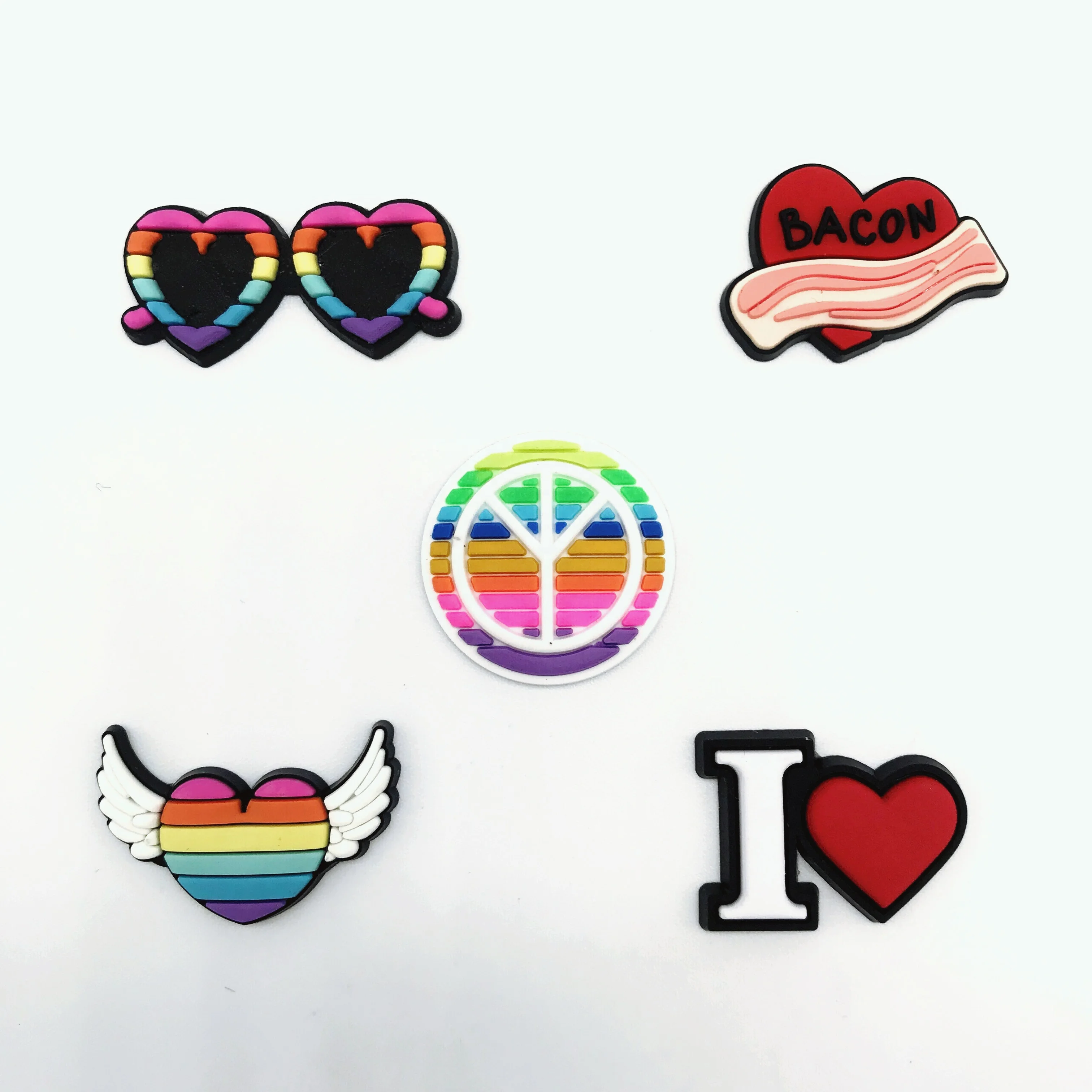 

Wholesale mix Cheap Amazon New Design jibz Soft PVC loving heart croc Shoe Charm black lives matter, Picture