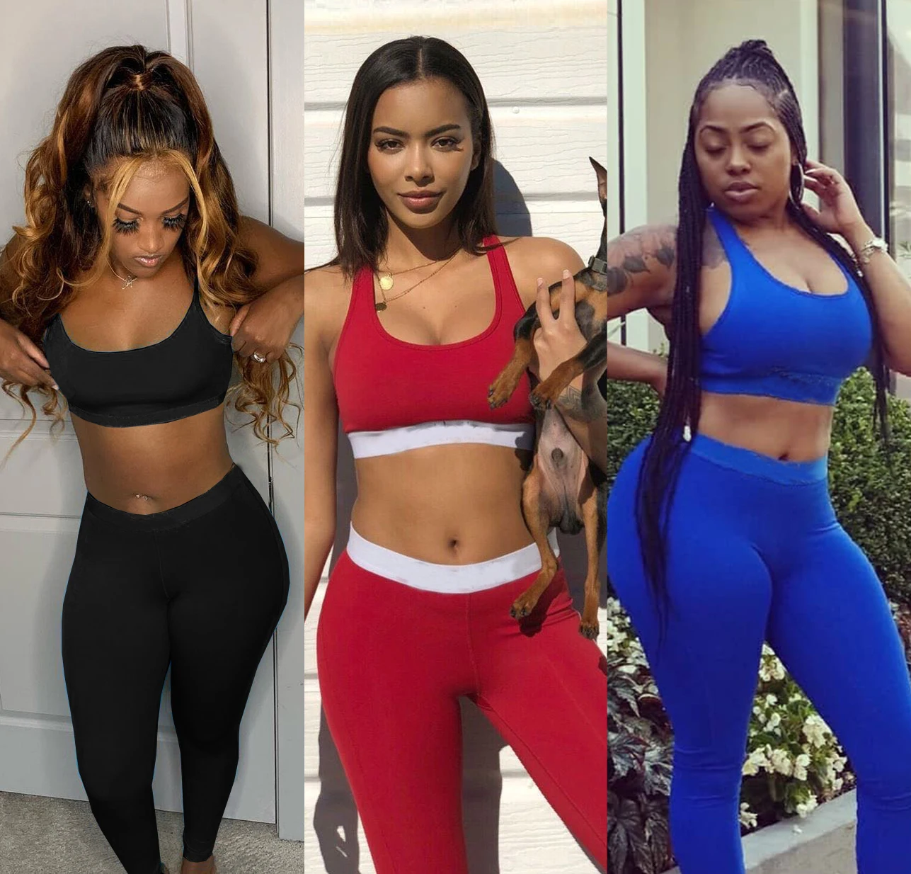 

Stock and custom women women clothing jogger set two pieces pants set