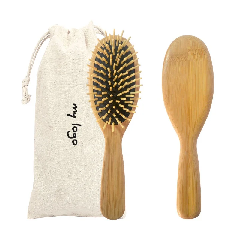 

Wholesale Natural Bamboo Cushion Personal Logo Massage Hair Detangling Brush