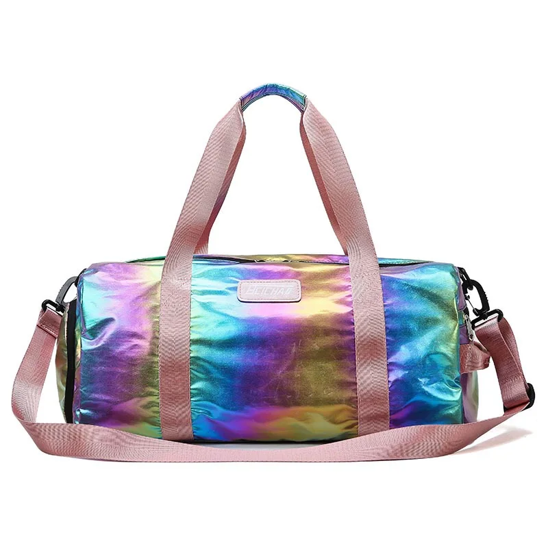 

TB007 Yasoomade Large Capacity Women overnight tie dye bag Waterproof Sports holographic Travel Duffel Bag Gym Custom