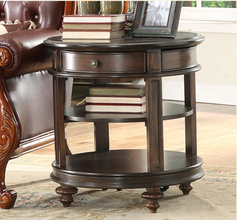 Mesa De Esquina De Madera Tallada Antigua De Lujo De Estilo Americano