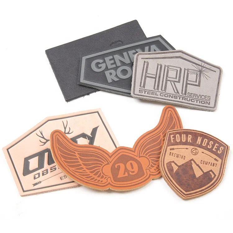 

Jeans Clothing Labels Manufacturer Custom Logo Embossed Real Genuine Leather Patches for Hats