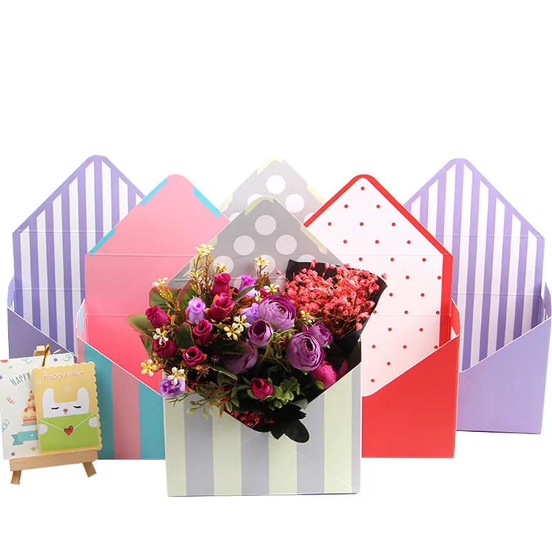 

New Arrival Envelope Shape Florist Cardboard Box Valentine Flower Packaging Rigid Box