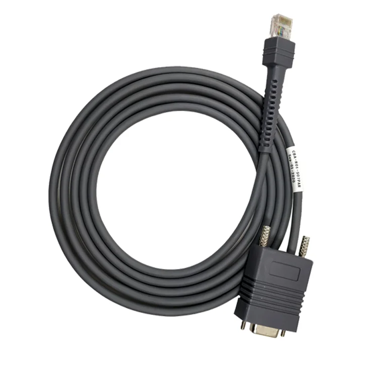 

2m 3m 5m RJ45 to RS232 DB9 cable for Motorola symbol LS2208 LS9208 LS2200 Best seller wireless QR code reader data cable, Gray or customized