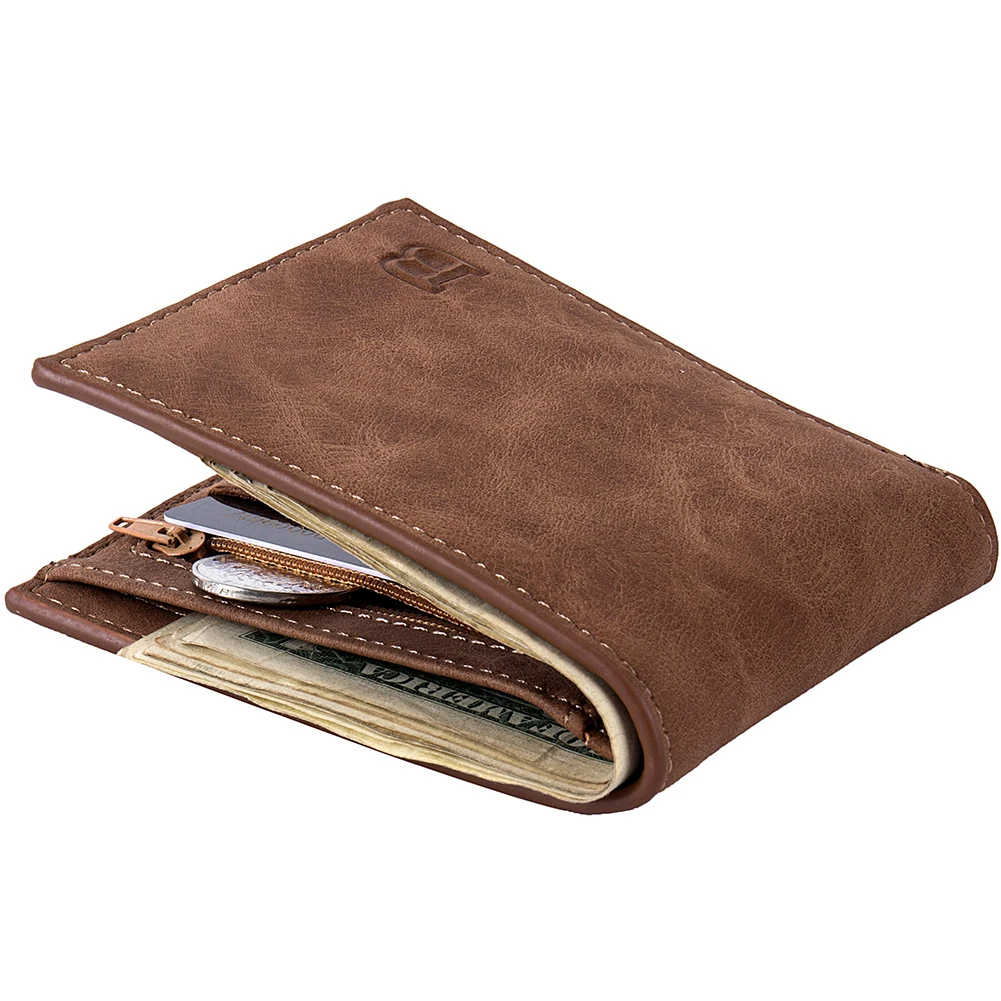 

Fashion Coin Pocket Purse Mens Wallet PU Leather Suppliers New Design Id Card Holder Leather Wallet, Brown,black