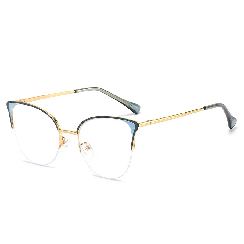 

New product custom logo half metal frame optic glasses computer glasses anti blue rays blue light blocking glasses