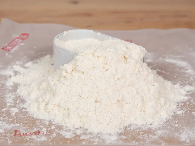 measuring flour for homemade pita bread