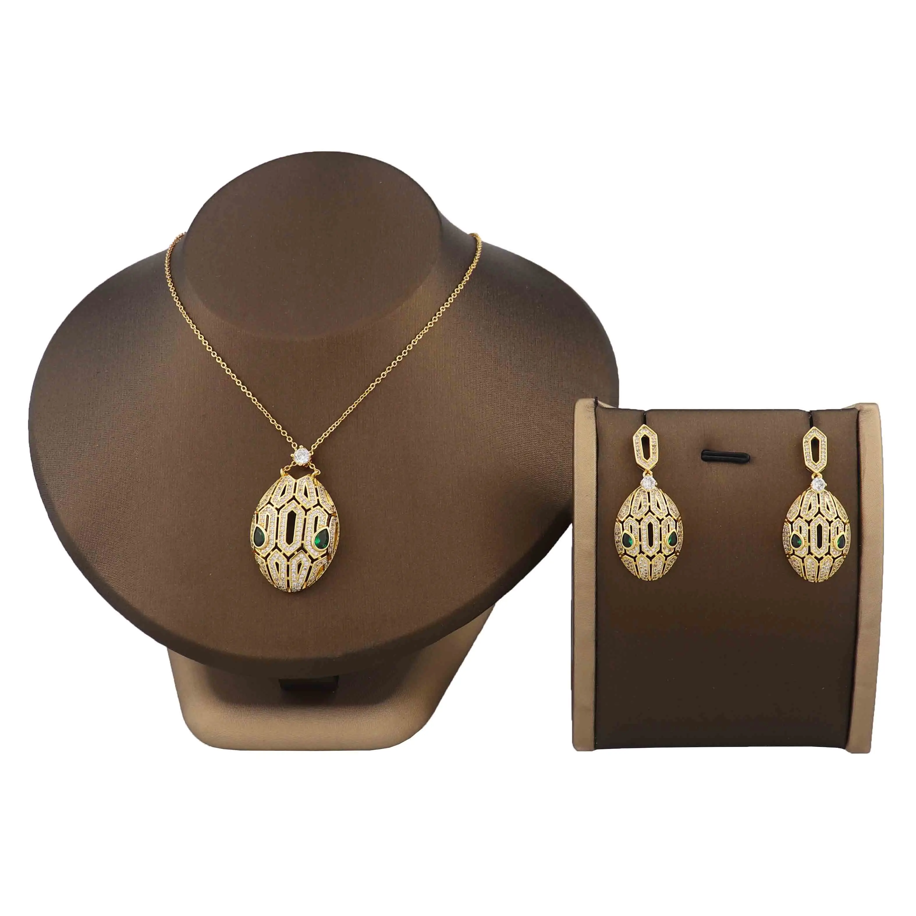 

High quality brand jewelry Snake jewelry set necklace and earrings sets dubai 18k gold plated women jewelry sets