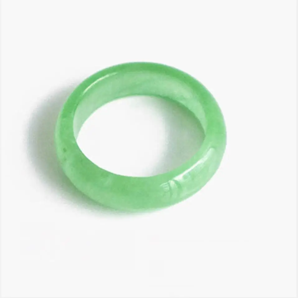 

Green Jade Ring Carved Gemstone Charm Hetian Natural Gifts Fashion Crafts Chinese Amulet Jewelry Jadeite