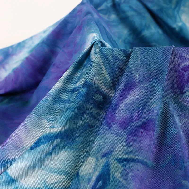 

170g 95%Polyester 5%Spandex Four-Way Stretch Knitted 100d Tie-dyed Super Soft Milk Silk Fabric