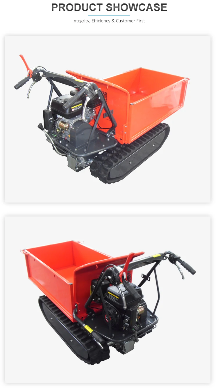 Factory Mini 500kgs Track Dumper Trailer Wheelbarrow Agriculture Dumper