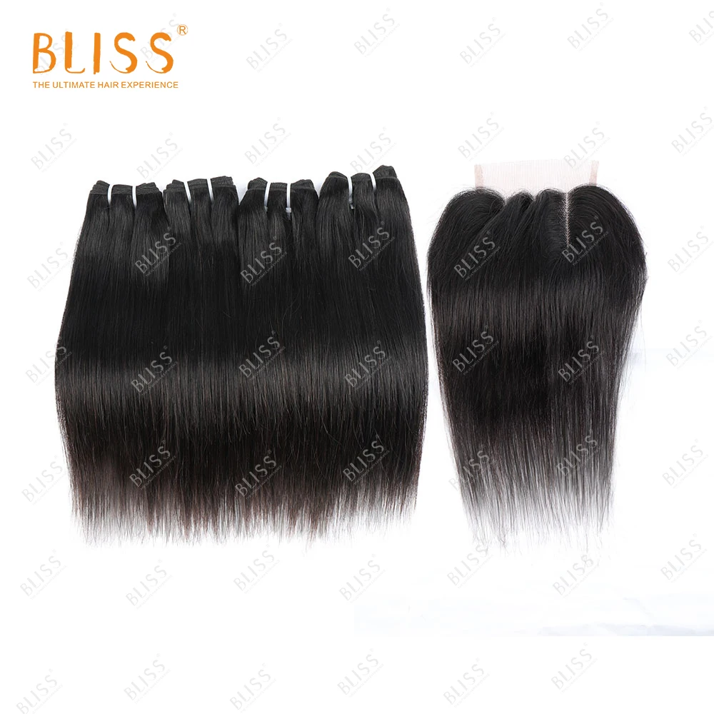 

Bliss Himalaya 4+1 Brazilian Hair Bundles Cuticle Aligned Hair Straight 4 Bundles with Closure Cheveux Meche Bresilienne