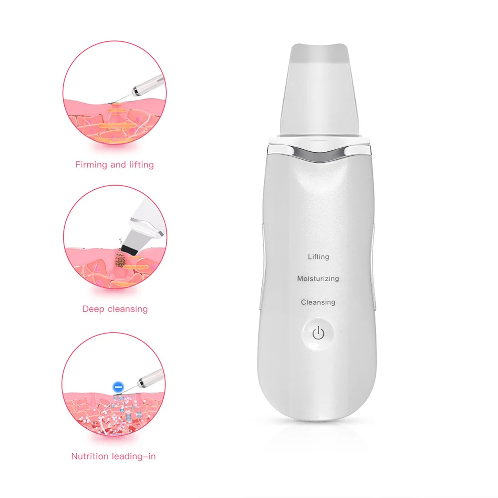 Ultra sonic beauty personal care acne pore beauty equipment facial cleaner dermabrasion  ion ultrasonic skin scrubber