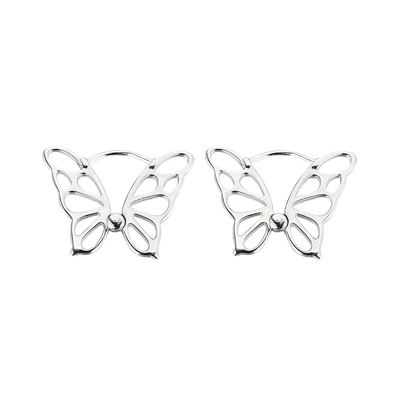 925 Sterling Silver Hot Sale Korean Butterfly Earrings Simple Temperament Exquisite Hot  Jewelry Gift