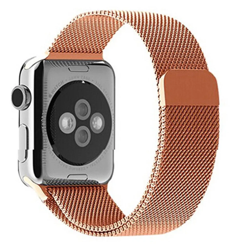 

Milanese Magnetic Loop Strap For Apple Watch iWatch Series 1 2 3 4 Stainless Steel Mesh Band, Silver;black;gold;rose gold;pink;vintage gold