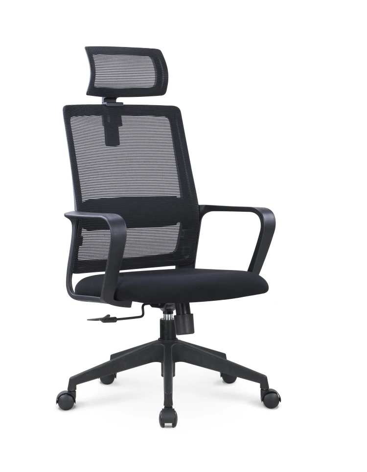 

Modern fabric mesh chair swivel chair with headrest black office chair