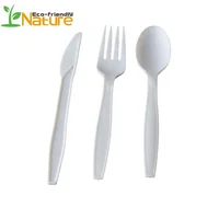 

Disposable Compostable Biodegradable Knife/Fork/Spoon PLA Cutlery Set