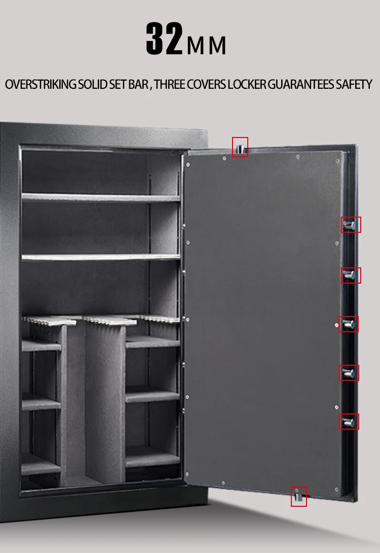 Adjustable Shelves Ul Approved Electronic Lock Fireproof Safes Guns Box