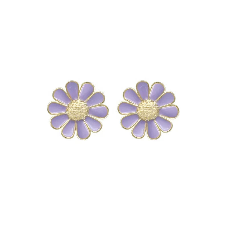 

new ethnic small enamel flower stud earrings for women girl wedding party earring gift fashion kids jewelry
