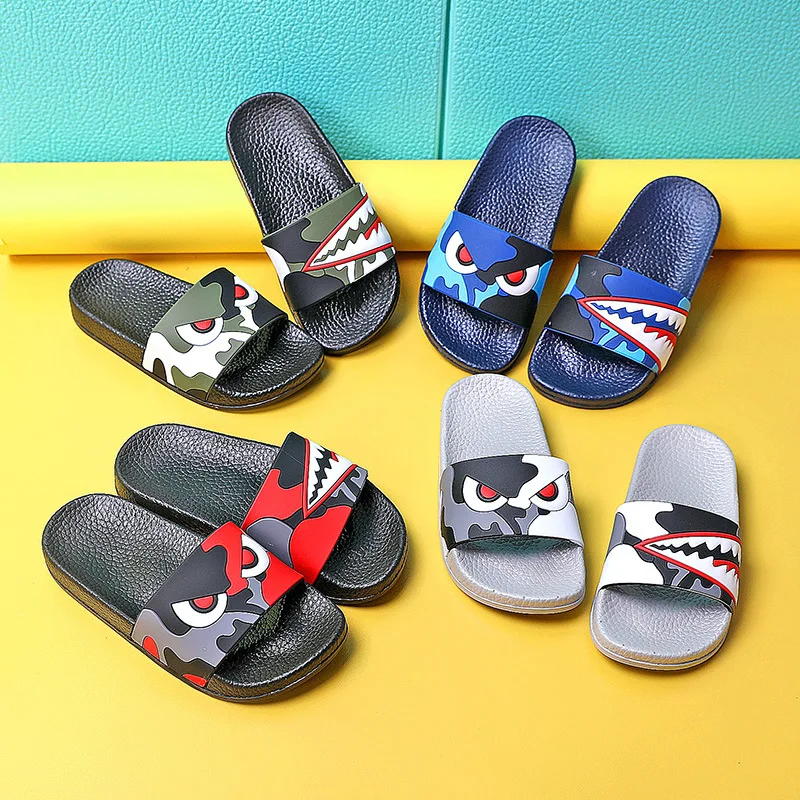 

Wholesale children's slippers summer new shark boys and girls outdoor non-slip slippers house wear-resistant sandals