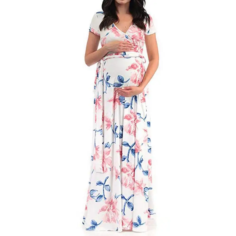 

New Maternity Clothing Floral Pregnant Dress Maternity Dresses Maternity Wear Summer