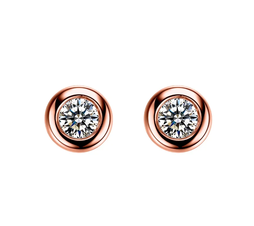 

custom popular bezel setting 925 sterling silver cz earring