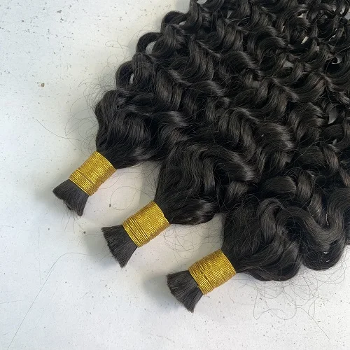 

wholesale price deep wave human remy hair bulk for braiding bulk human Hair For Braiding