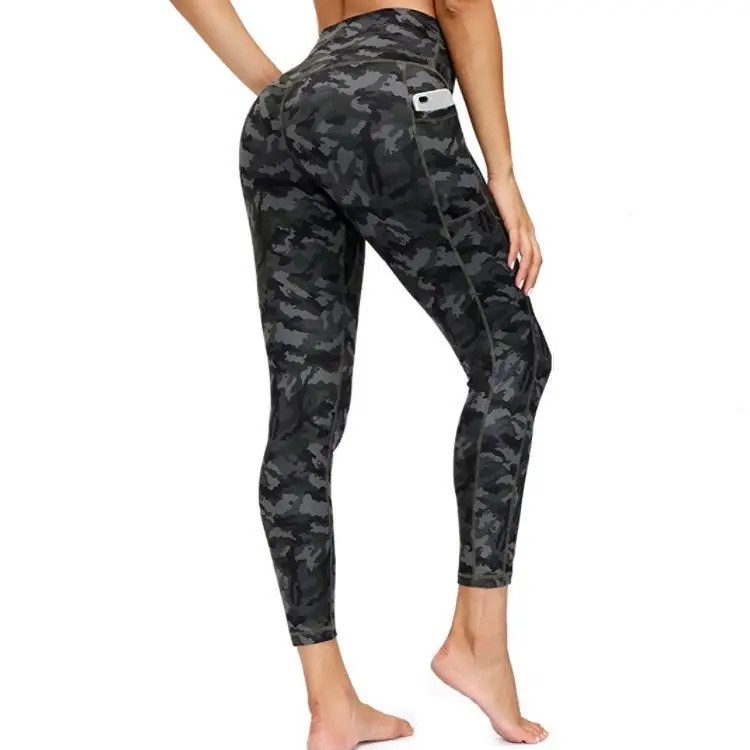 

High waisted tummy control leopard printed yoga pants slimming booty leggings scrunch leggings with pockets, 3 colors leopard