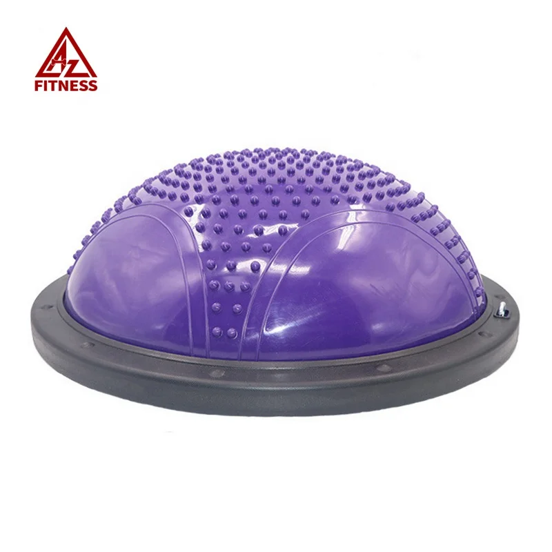 

58cm Workout PVC Fitness Anti Burst Custom Logo Gym Pilates Inflatable Professional Point Foot Massage Half Balance Yoga Ball, Blue, purple, rose red, grey