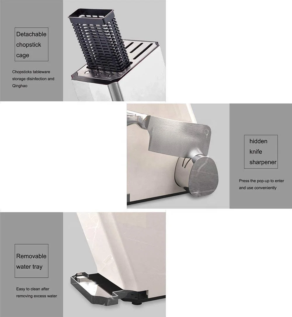 
uv knife sterilizer with sharpener desinfection knife block 
