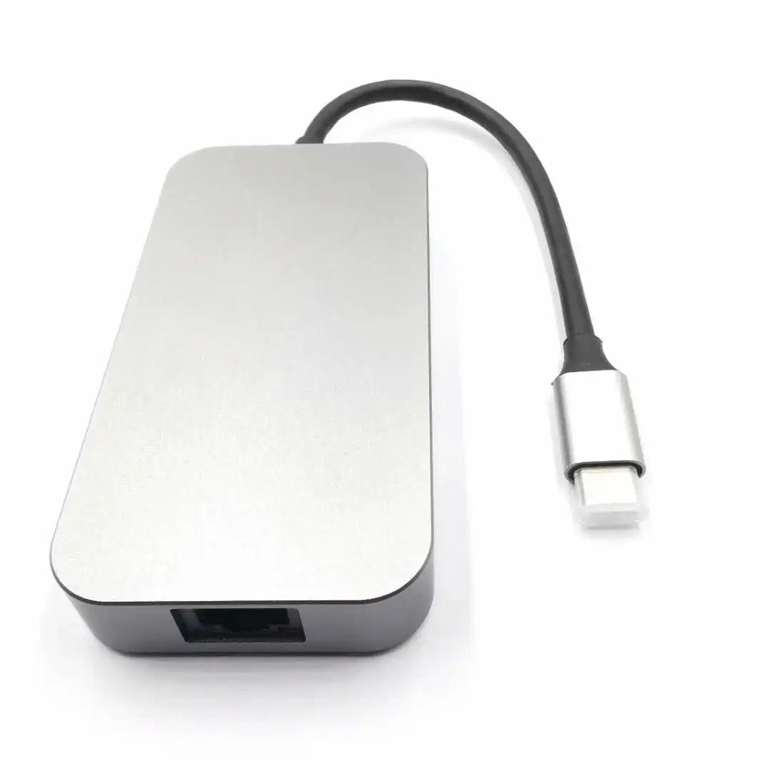 

2020 New Trending SD Card Reader 5Gbps Charging Docking Station Type USB C Hub 9 in 1 Adapter for Laptop, Gray