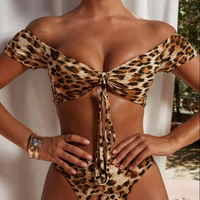 

2021 Swimsuit Custom Sexy Swimwear Women Hot Leopard Print Bikini
