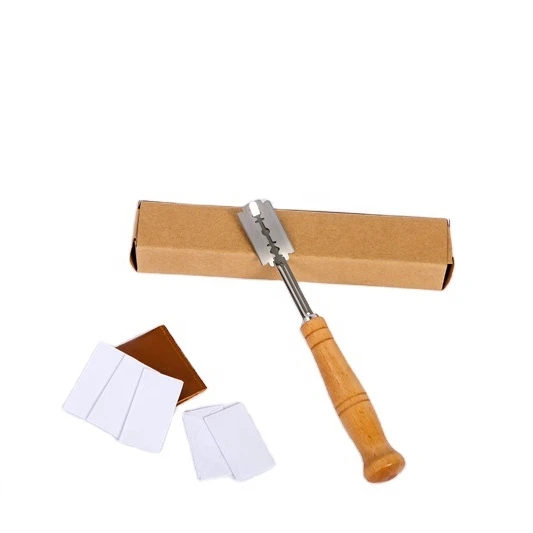 

XH Bread Bakers Lame Slashing Tool Slashing Tool Wood Handle with 5pcs Replacement Blades Leather